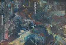 Group of Men in the Woods, 1940-1944. Creator: Arnold Peter Weisz-Kubincan.