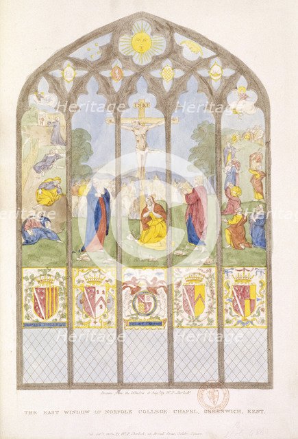The East window of Norfolk College Chapel, Greenwich, London, 1804. Artist: William P Sherlock
