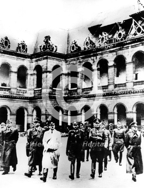 Adolf Hitler visiting the occupied city of Paris, 1940. Artist: Unknown