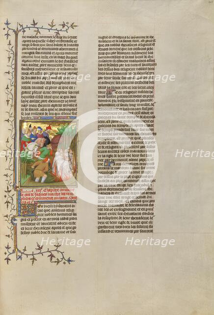 The Knights Templar Burned in the Presence of Philip the Fair and His Courtiers, about 1413-1415. Creator: Boucicaut Master.
