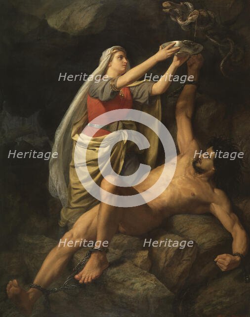 Loke and Sigyn, 1863. Creator: Marten Eskil Winge.