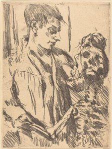 Tod und Jüngling (Death and the Young Man), 1921 (published 1922). Creator: Lovis Corinth.