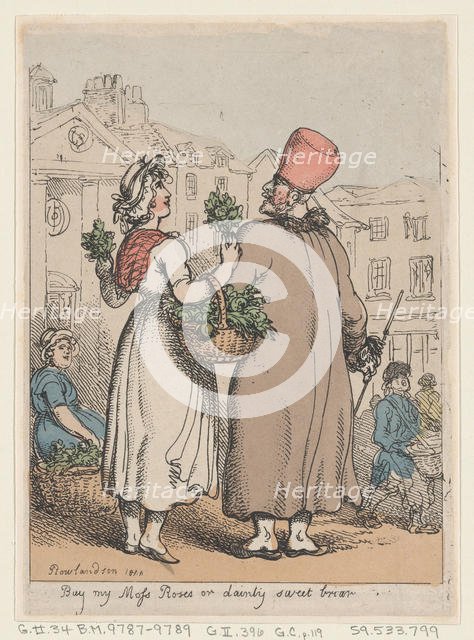 Buy My Moss Roses, or Dainty Sweet briar, 1811., 1811. Creator: Thomas Rowlandson.