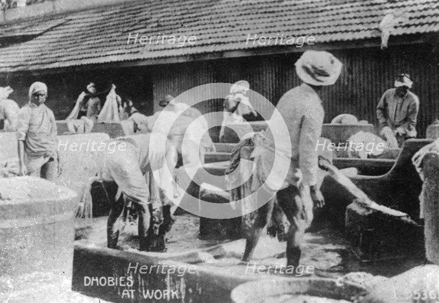 Dhobies at work, 20th century. Artist: Unknown