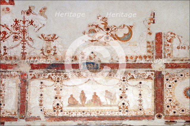 Detail of decoration in the Domus Aurea in Rome, 64-68 AC. Artist: Classical Antiquities  