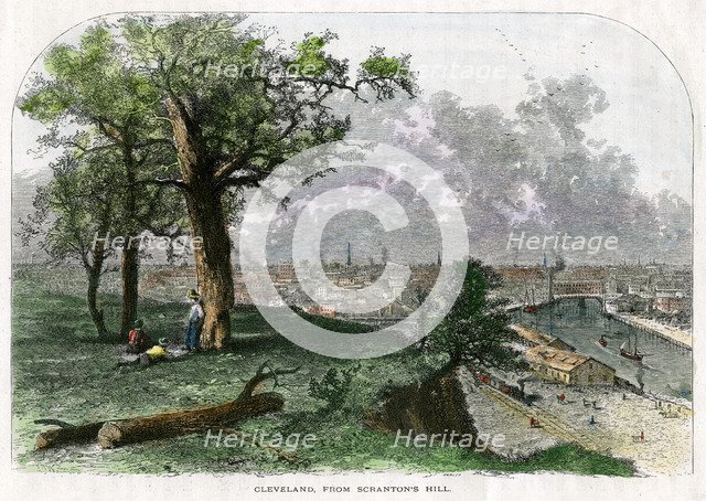 Cleveland, from Scranton's Hill, Ohio, USA, 19th century. Artist: Harley