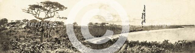 View from Ruins of Takoradi Fort looking Northward over Takoradi small bay and route..., 1920. Creator: Unknown.