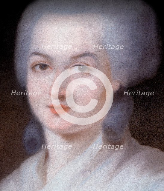 Portrait of Olympe de Gouges (Detail), Late 18th century. Artist: Kucharski, Alexandre (1741-1819)