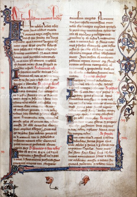 Copy of William Fitzstephen's description of London, 14th century. Artist: Unknown