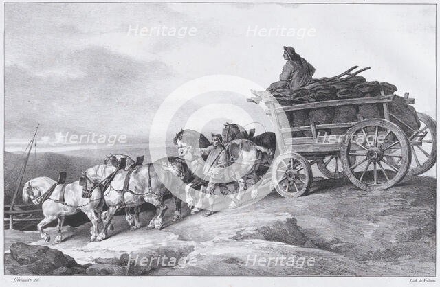 Coal Waggon [sic.] Drawn by Horses, 1822. Creator: Theodore Gericault.