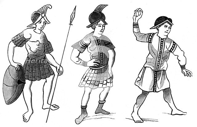 Soldiers, c14th century (1849). Artist: Unknown