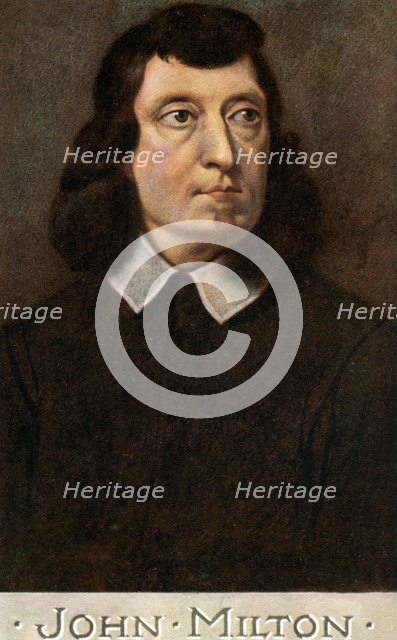 John Milton (1608-1674), English poet, early 20th century.Artist: CW Quinnell