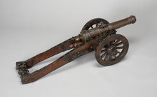 Model Field Cannon with Carriage and Wedge, Austria, 1682. Creator: Unknown.
