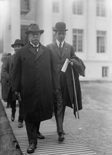 Red Cross, American - William H. Taft And Charles D. Norton Leaving Red Cross Building, 1917. Creator: Harris & Ewing.