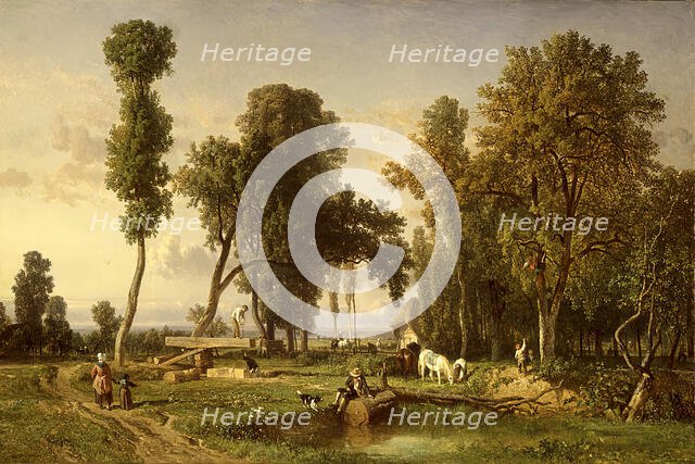 View at La Ferté-Saint-Aubin, near Orléans, 1837. Creator: Constant Troyon.