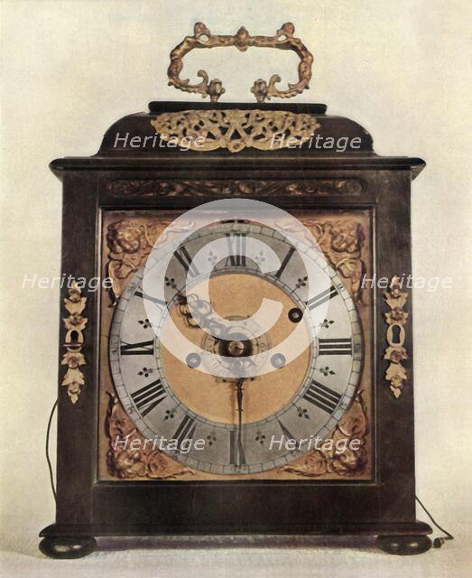 'Alarum and Striking Mantel Clock in Ebony-Veneered Case', 1947. Creator: Unknown.