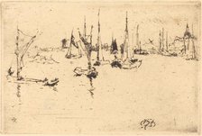 Boats, Dordrecht, 1884. Creator: James Abbott McNeill Whistler.