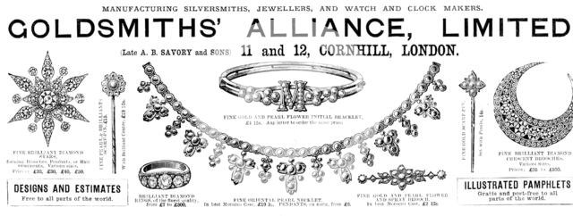 Advertisement for Goldsmiths’ Alliance, Limited, 1890. Creator: Unknown.
