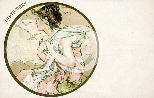 'September', 1900. Artist: Alphonse Mucha