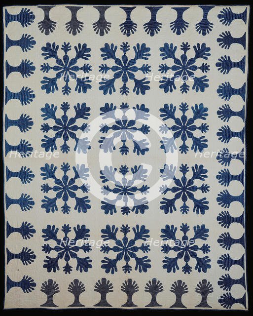 Bedcover (Bride's Quilt), United States, 1861. Creator: Unknown.