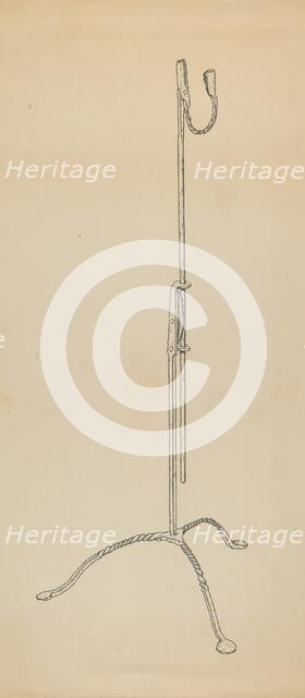 Rush and Candle Stand, c. 1939. Creator: Irene Lawson.