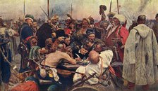 'The Cossacks' Reply to the Sultan (Zaporozhtsy)', c1890, (1939). Creator: Il'ya Repin.