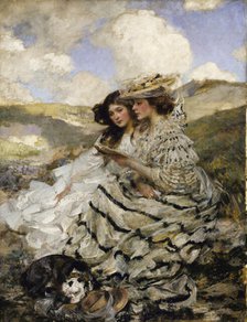 On the Dunes (Lady Shannon and Kitty), ca. 1900-1910. Creator: James Jebusa Shannon.