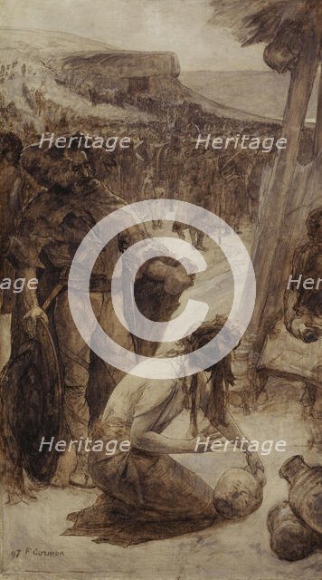 Pottery, sketch for the amphitheatre of palaeontology at the Museum of Natural History Paris, 1897. Creator: Fernand Cormon.