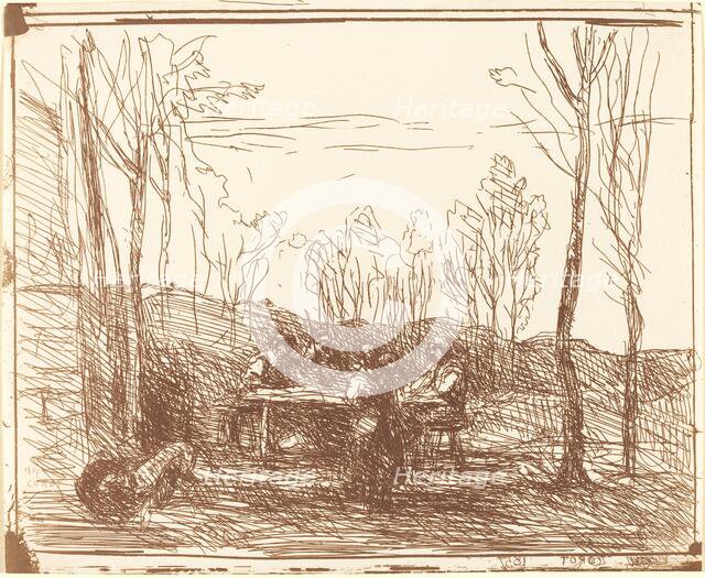 Luncheon in a Clearing (Un Dejeuner dans la clairiere), 1857. Creator: Jean-Baptiste-Camille Corot.