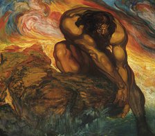 Hércules levantando el túmulo de Pyrene (Hercules raising the tumulus of Pyrene), 1908-1909. Creator: Néstor, (Néstor Martín-Fernández de la Torre) (1887-1938).