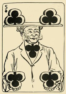 '"The Prosperous Baker" on the five of clubs', 1910.  Creator: A Hogg.