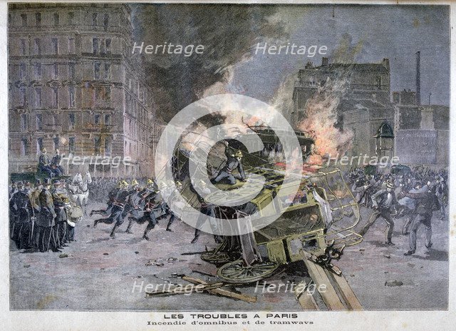 Riots in Paris, 1897. Artist: Henri Meyer