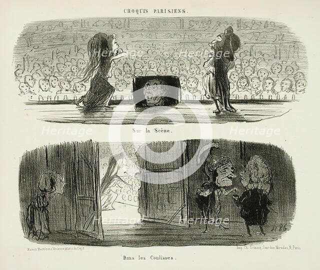 Sur la scène/Dans les coulisses, 1853. Creator: Honore Daumier.