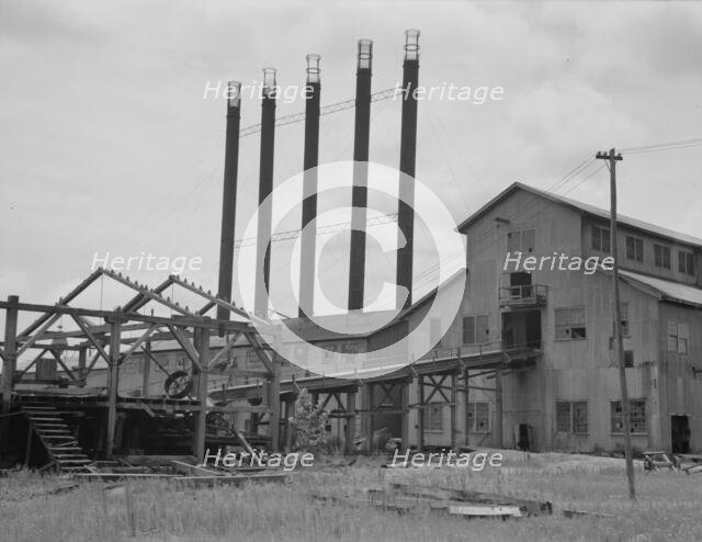 Lumber mill being dismantled at Careyville, Florida, 1937. Creator: Dorothea Lange.