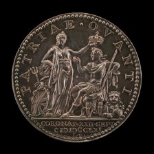 Britannia Crowning the King [reverse], 1761. Creator: Johann Lorenz Natter.