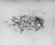 'Horsemen with Pennants Advancing from the Left', c1480 (1945). Artist: Leonardo da Vinci.