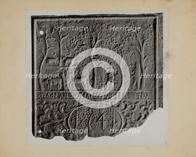 Pa. German Stove Plate, c. 1937. Creator: Charles Von Urban.