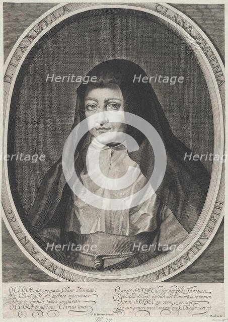 Portrait of Archduchess Isabella Clara Eugenia, Spanish Regent of the Low Countries..., ca. 1628-56. Creator: Anon.