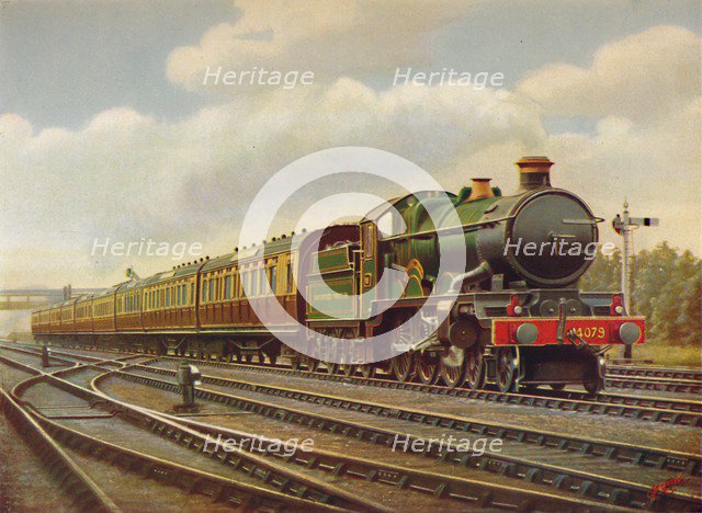 'G.W.R. Cornish Riviera Limited Express at Full Speed,- Engine Pendennis Castle., 1926. Artist: Unknown.