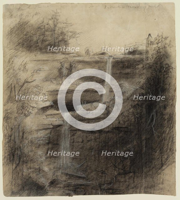 Double Waterfall-Kaaterskill Falls, 1826. Creator: Thomas Cole.