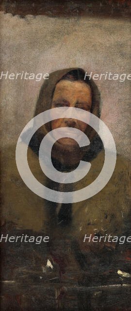 Portrait of an Old Woman in a Fur Coat, 1895-1900. Creator: Ladislav Mednyanszky.