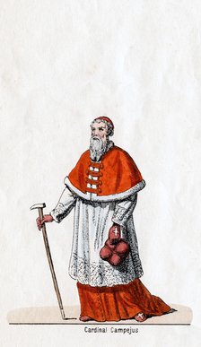 Cardinal Campeius, costume design for Shakespeare's play, Henry VIII, 19th century. Artist: Unknown