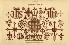 'Monograms, Crosses, &c.', 1862. Artist: Unknown.