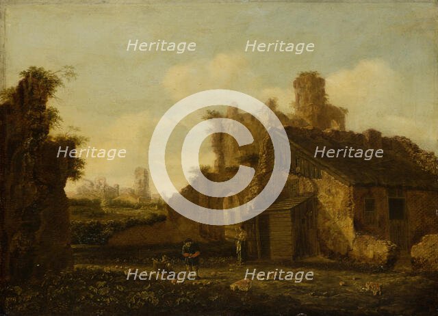Italian Landscape with Antique Ruins, c1670-1680. Creator: Emanuel Murant.