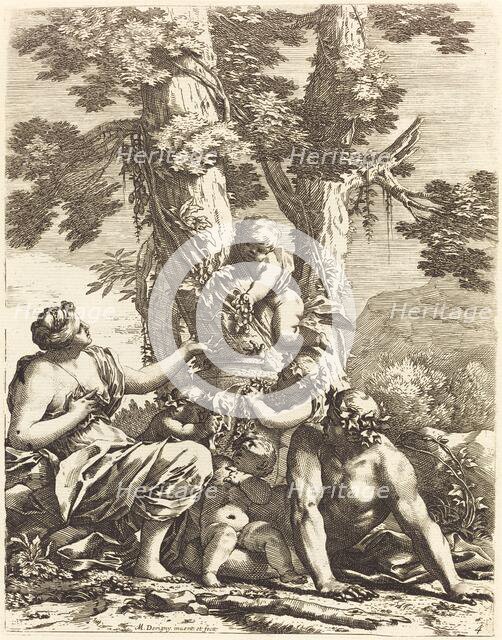 Bacchanal with Seated Bacchante, 1650s. Creator: Michel Dorigny.