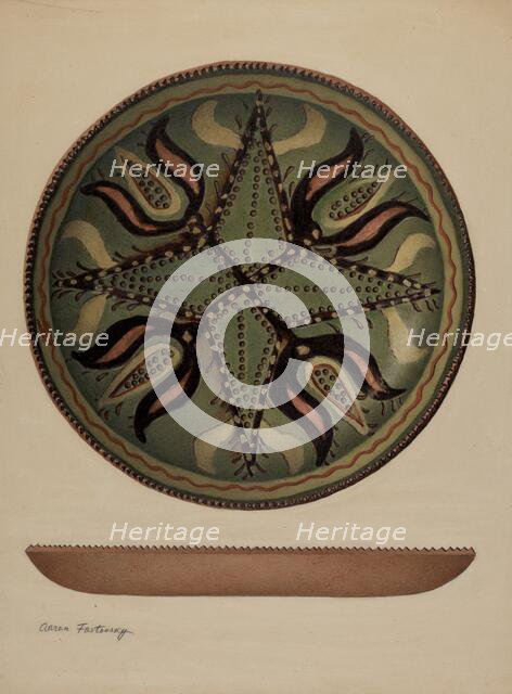 Pa. German Dish, c. 1941. Creator: Aaron Fastovsky.