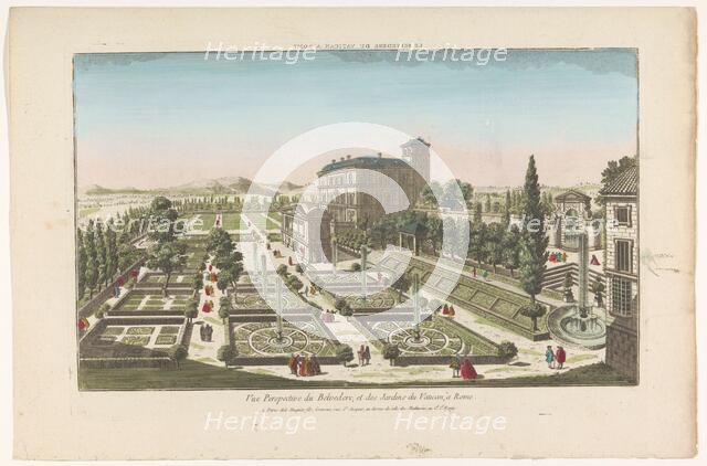 View of the Giardini Vaticani in Vatican City, 1735-1805. Creator: Unknown.