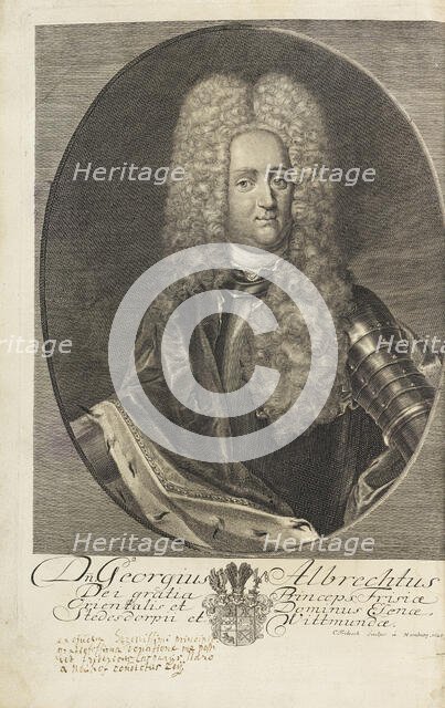 Portrait of Prince George Albert of East Frisia (1690-1734) , 1720. Creator: Fritzsch, Christian (1695-1769).