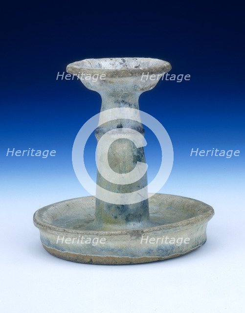 Green lead glazed lamp, China, 20th century. Artist: Unknown