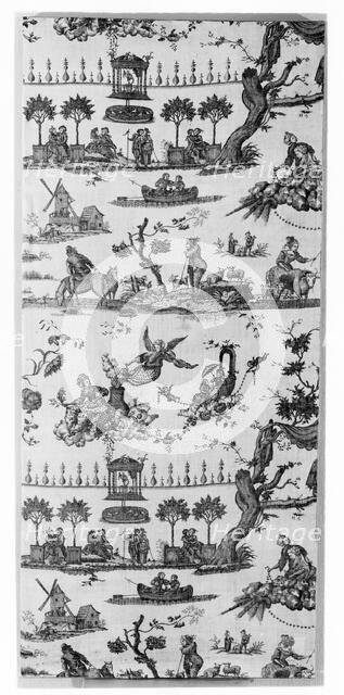 Le Temple de L'Amour (The Temple of Love) (Furnishing Fabric), Nantes, c. 1785. Creator: Gorgerat Frères et Cie.